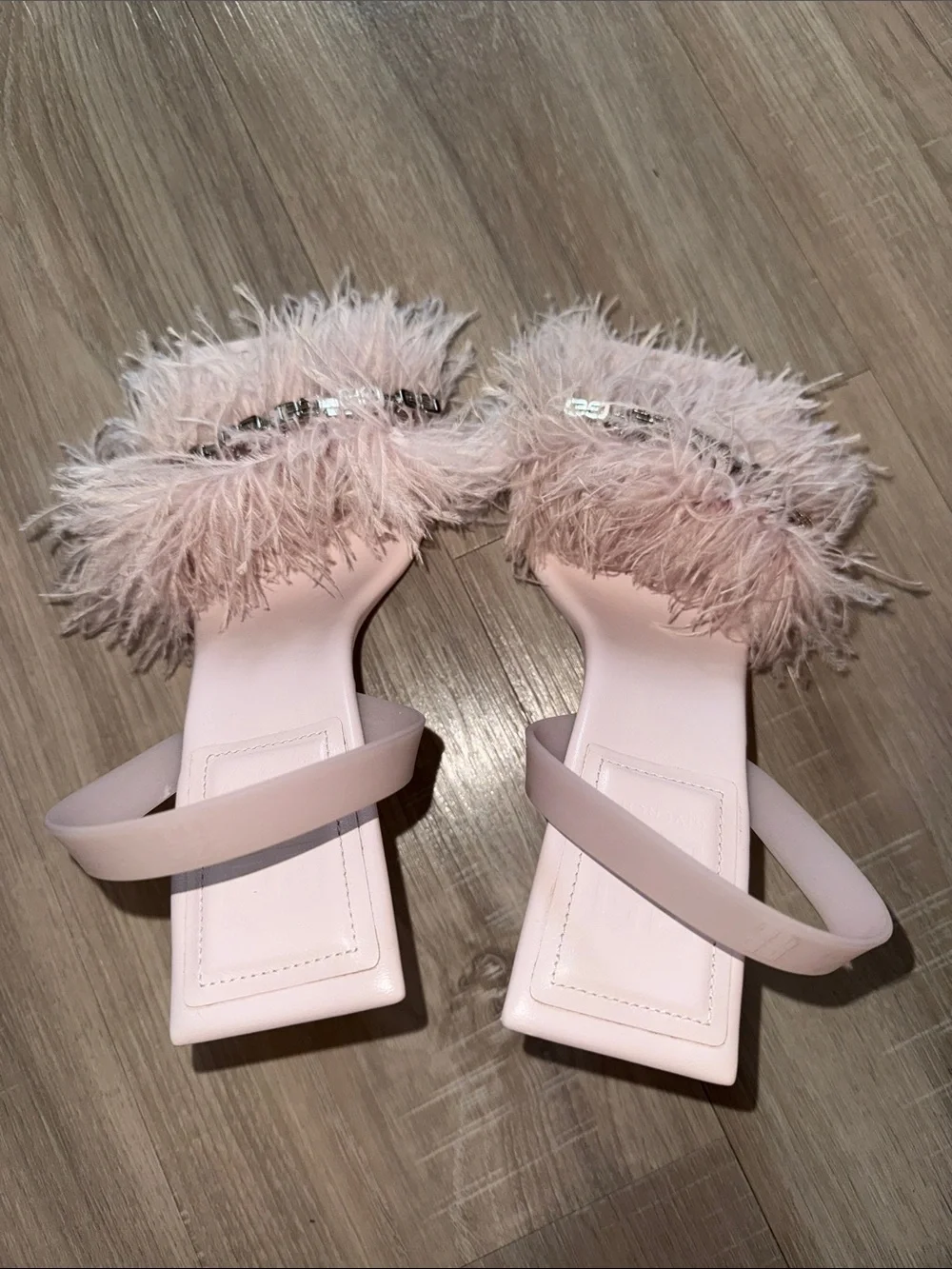Givenchy mauve Feather Strap Square-Toe Heels
